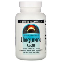 Source Naturals, Убіхінол CoQH, 100 мг, 90 капсул (SNS-02143), фото