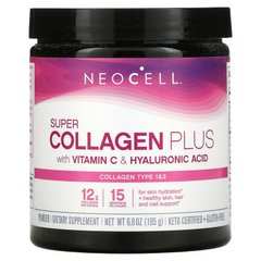 Neocell, Super Collagen Plus, колаген з вітаміном C та гіалуроновою кислотою, 195 г (NEL-12958), фото