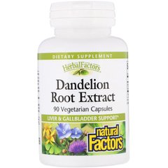 Корінь кульбаби, Dandelion Root Extract, Natural Factors, 90 капсул (NFS-04501), фото