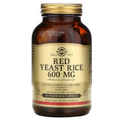 Solgar, Червоний дріжджовий рис, 600 мг, 120 вегетаріанських капсул (SOL-02325), фото