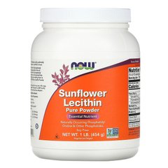 Now Foods, соняшниковий лецитин, чистий порошок, 454 г (NOW-02314), фото