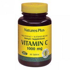 Вітамін С, Natures Plus, 1000 мг, 60 таблеток (NAP-02300), фото