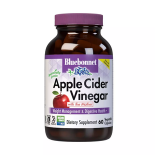 Яблучний оцет, Apple cider vinegar, Bluebonnet Nutrition, 60 вегетаріанських капсул (BLB-00982), фото