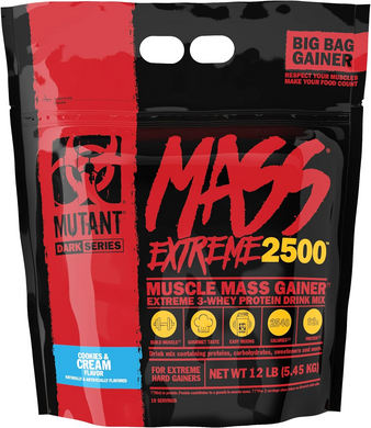 Mutant, Mass Extreme 2500, Гейнер + порошок сироваткового протеїну, печиво та крем, 5450 г (821136), фото