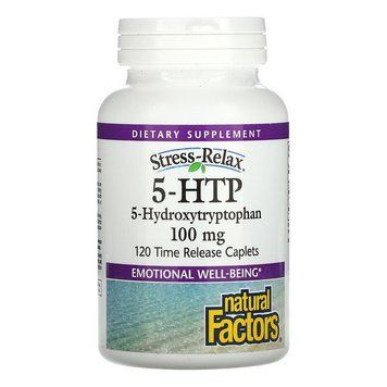 Natural Factors, 5-гідрокситриптофан, 100 мг, 120 капсул з уповільненим вивільненням (NFS-02846), фото