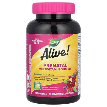 Мультивітаміни для вагітних Nature's Way Alive! Prenatal Multivitamin Gummy | апельсин і малиновий лимонад - 90 жувальних мармеладок, фото