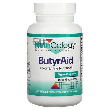 Nutricology, ButyrAid, 100 вегетарианских капсул с отсроченным высвобождением (ARG-50220), фото