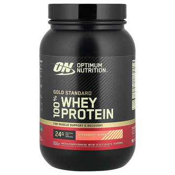 Optimum Nutrition Gold Standard 100% Whey сироватковий протеїн | полуниця та банан - 907 г, фото