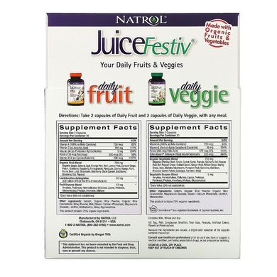 Natrol, JuiceFestiv, 2 флакона по 60 капсул (NTL-05303), фото