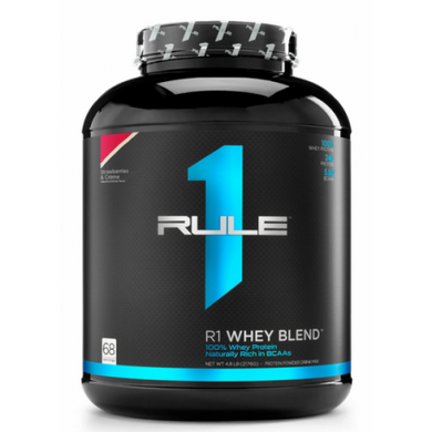 Rule 1, R1 Whey Blend, Сироватковий протеїн, полуниця + банан, 2240 г (820825), фото