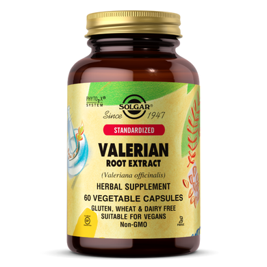 Валериана экстракт корня, Valerian Root Extract, Solgar, 60 вегетарианских капсул (SOL-04152), фото