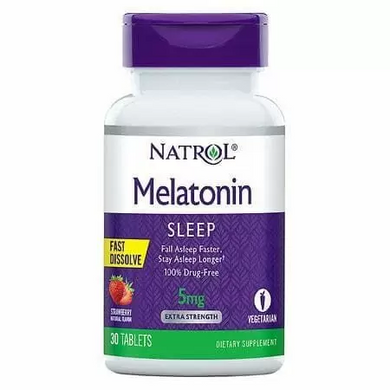 Мелатонин, Natrol, 5 мг, 30 таблеток (NTL-07168), фото