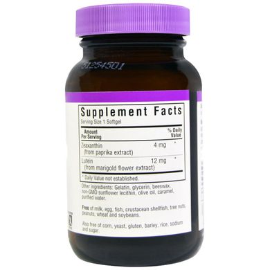Зеаксантин + лютеїн, Bluebonnet Nutrition, 30 желатинових капсул (BLB-00858), фото