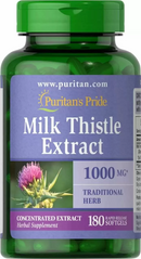 Puritan's Pride, Milk Thistle 4:1, Розторопша, 1000 мг, 180 гелевих капсул (PTP-01946), фото