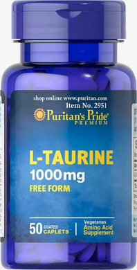 Таурин, L-Taurine, Puritan's Pride, 1000 мг, 50 капсул (PTP-12951), фото