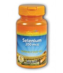 Селен, Selenium Yeast Free, Thompson, 20O мкг, 30 вегетарианских капсул (THO-19490), фото