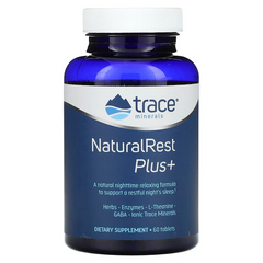 Trace Minerals®, NaturalRest Plus+ - Nighttime relaxing formula, 60 таблеток (TMR-00261), фото