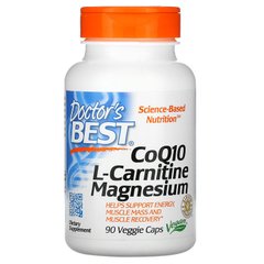 Doctor's Best, коэнзим Q10, L-карнитин и магний, 90 вегетарианских капсул (DRB-00477), фото