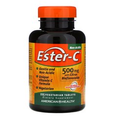 American Health, Ester-C з цитрусовими біофлавоноїдами, 500 мг, 225 вегетаріанських пігулок (AMH-16974), фото