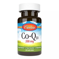 Carlson Labs, Коензим Q10, 200 мг, 30 гелевих капсул (CAR-08250), фото