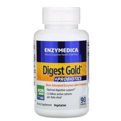Enzymedica, Digest Gold + пробіотики, 90 капсул (ENZ-29090), фото