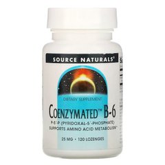 Source Naturals, ферментированный витамин B-6, 25 мг, 120 таблеток для рассасывания (SNS-00267), фото
