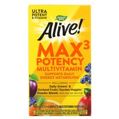 Nature's Way, Alive! Max3 Potency, мультивітаміни, 90 пігулок (NWY-14927), фото