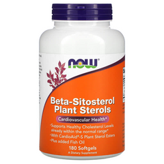NOW Foods, комплекс растительных стеролов, содержащих бета-ситостерол, 180 мягких капсул (NOW-03079), фото