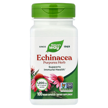 Ехінацея пурпурна 400 мг Nature's Way Echinacea Purpurea Herb - 100 веганських капсул, фото
