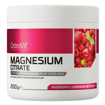 Ostrovit, Магний Цитрат, Magnesium Citrate, малина-лимонад с мятой, 200 г (OST-90407), фото