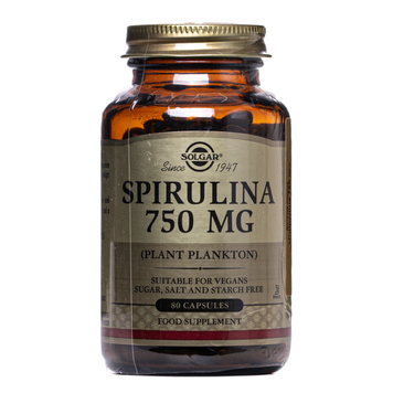 Спирулина 750 мг Solgar Spirulina - 80 капсул, фото