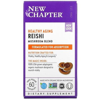 New Chapter, Гриби Рейша, LifeShield, Reishi, 60 вегетаріанських капсул (NCR-00235), фото