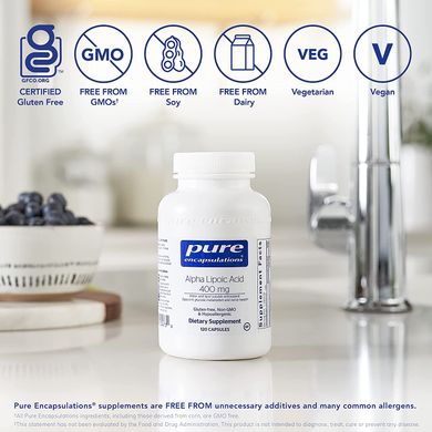 Pure Encapsulations, Альфа-ліпоєва кислота, 400 мг, 120 капсул (PE-00473), фото