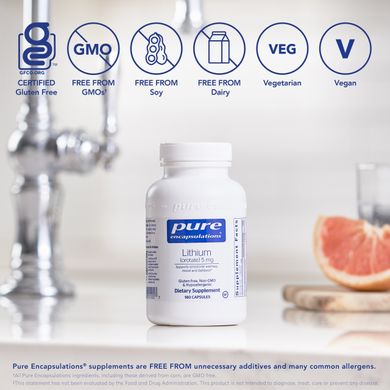 Pure Encapsulations, Литий оротат, 5 мг, 180 капсул (PE-01125), фото