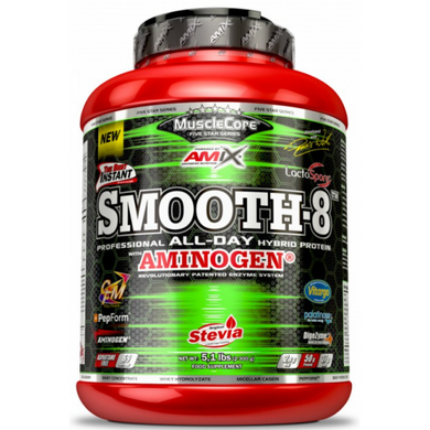 Amix, MuscleCore® Smooth-8 Protein, клубника, 2300 г (820400), фото
