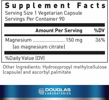 Douglas Laboratories, Magnesium Citrate, Магній цитрат, 90 капсул (DOU-97752), фото