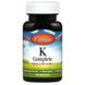 Carlson CAR-10410 Витамин К, полная формула, K-Complete, Carlson Labs, 45 гелевых капсул (CAR-10410) 1