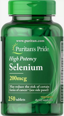 Селен, Selenium, Puritan's Pride, 200 мг, 250 таблеток (PTP-13204), фото