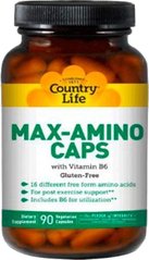 Country Life, Max-Amino, с витамином B-6, 90 вегетарианских капсул (CLF-01495), фото