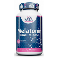 Haya Labs, Мелатонин, Time Release, 5 мг, 60 таблеток (818817), фото