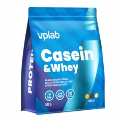 VPLab, Casein & Whey, со вкусом ванили, 500 г (VPL-36163), фото