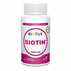 Биотин, Biotin, Biotus, 10000 мкг, 100 капсул (BIO-530302), фото