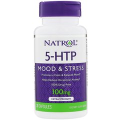 Natrol, 5-гідрокситриптофан, 100 мг, 30 капсул (NTL-04093), фото