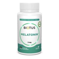 Biotus, Мелатонин, Melatonin, 3 мг, 100 капсул (BIO-530395), фото