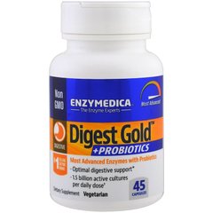 Enzymedica, Digest Gold + пробіотики, 45 капсул (ENZ-29110), фото