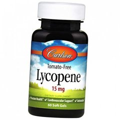 Ликопин, Lycopene, Carlson Labs, 15 мг, 60 гелевых капсул (CAR-08716), фото