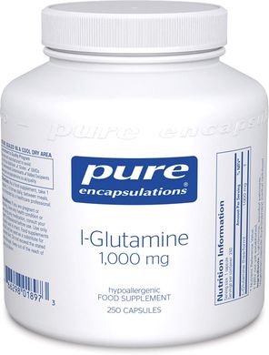 Pure Encapsulations, L-глютамин, 1000 мг, 250 капсул (PE-00138), фото