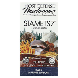 Host Defense, Mushrooms™, Stamets 7, ежедневная поддержка иммунитета, 120 вегетарианских капсул (FPI-03703), фото