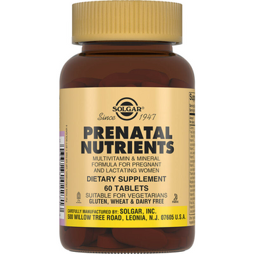 Мультивитамины для беременных Solgar Prenatal Nutrients - 60 таблеток, фото