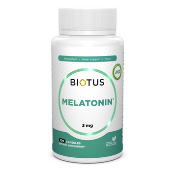 Мелатонін, Melatonin, Biotus, 3 мг, 100 капсул (BIO-530395), фото